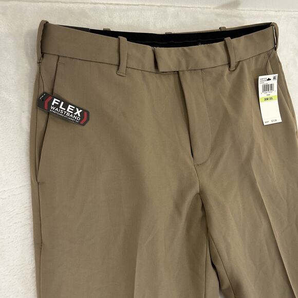 Van Heusen Mens Size 30 X 32 Khaki Flex Straight-Fit No-Iron Dress Pants NWT - Picture 5 of 14